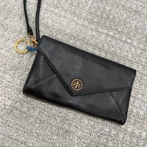 Tory Burch Black Robinson Envelope Wristlet
